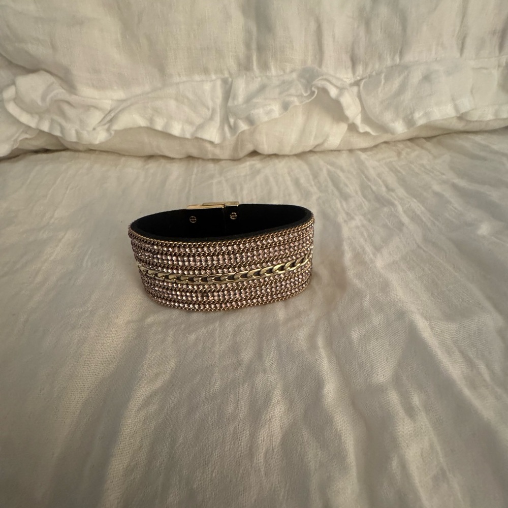 Crystal studded wrap bracelet